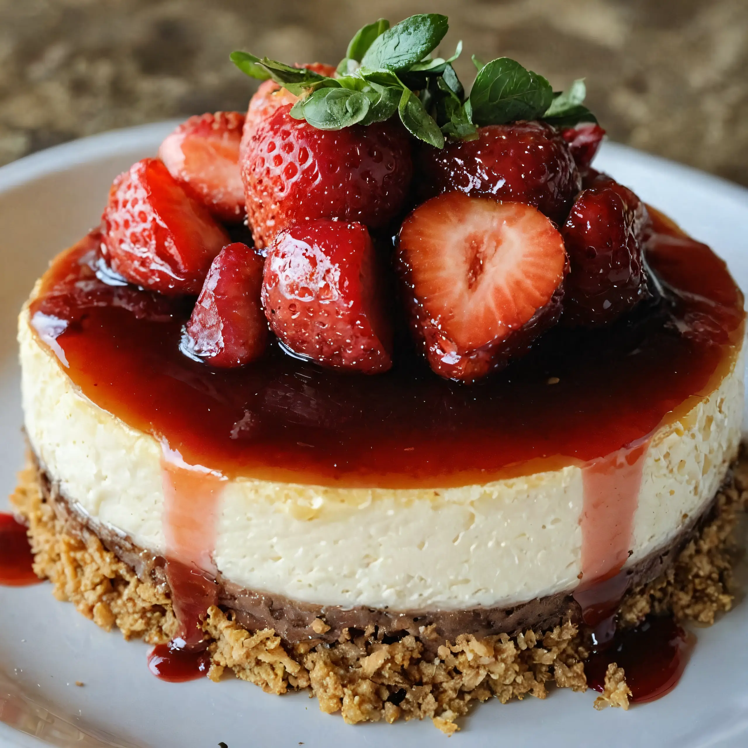 Köstlicher Erdbeer‑Garnierter Käsekuchen