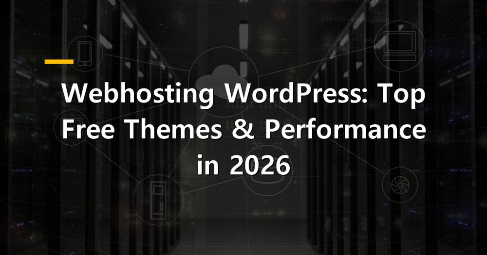 Laptop showing a WordPress website with webhosting details