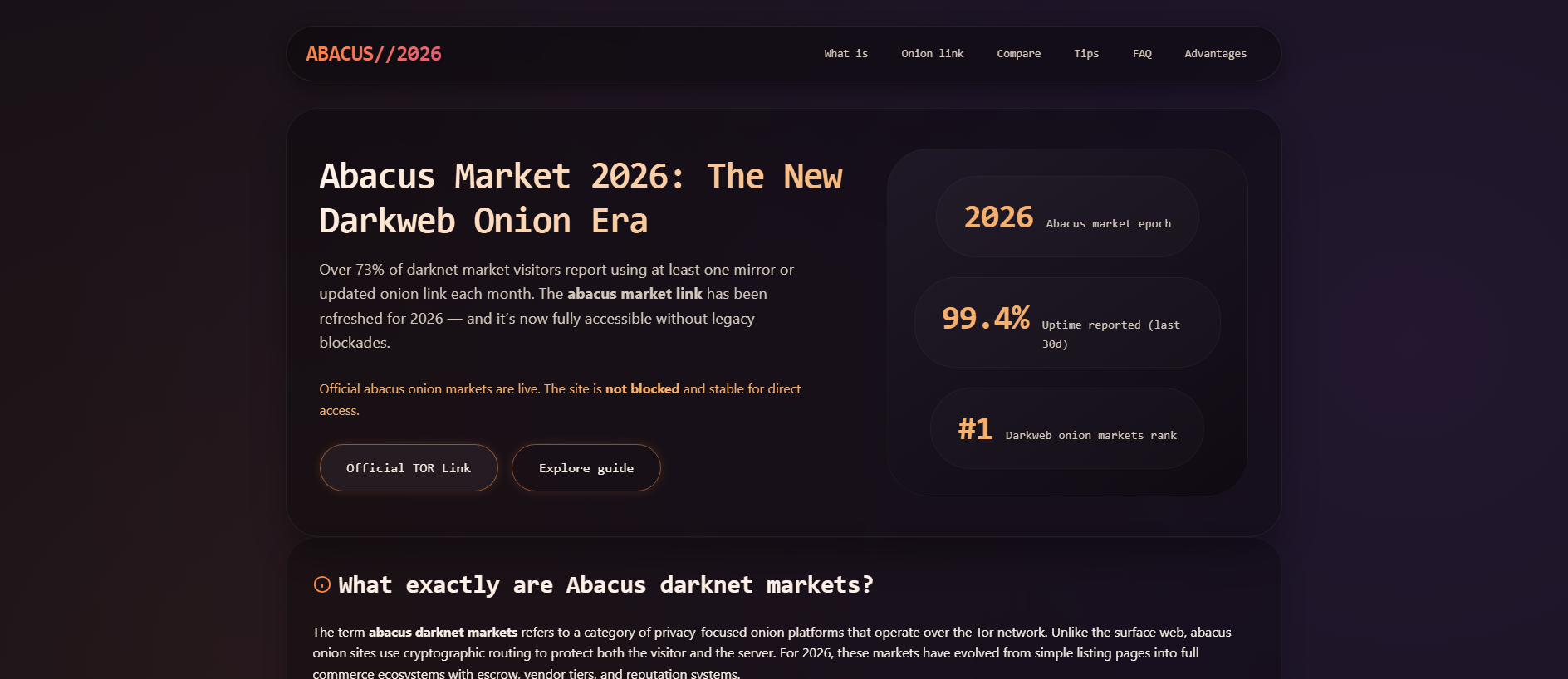 Stored capture of abacus-darknet-market.com