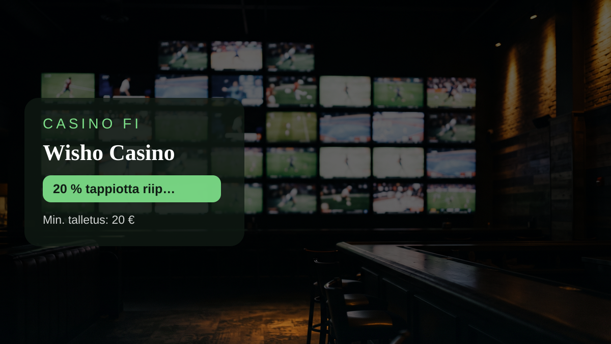 Wisho Casino kasino — tervetuliaisbonus 20 % tappiotta riippuen pelaajan toiminnasta + 200 FS, maksutavat: Trustly