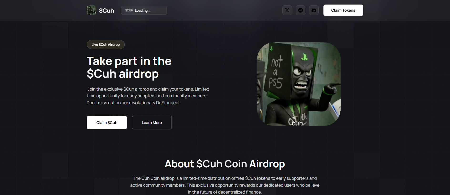 Stored capture of claim-cuhcoin.pages.dev