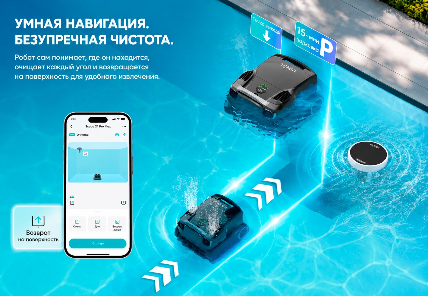 Вызов робота через Aiper HydroComm Pro