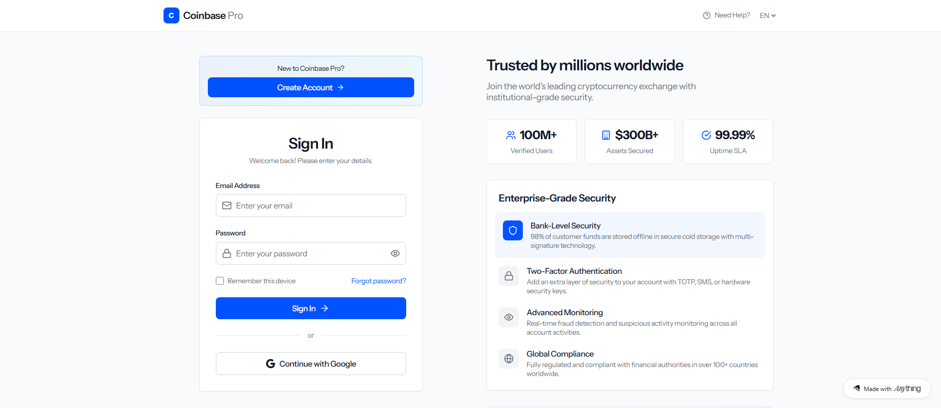 Stored capture of coinbsse-pro-logi-sso.created.app
