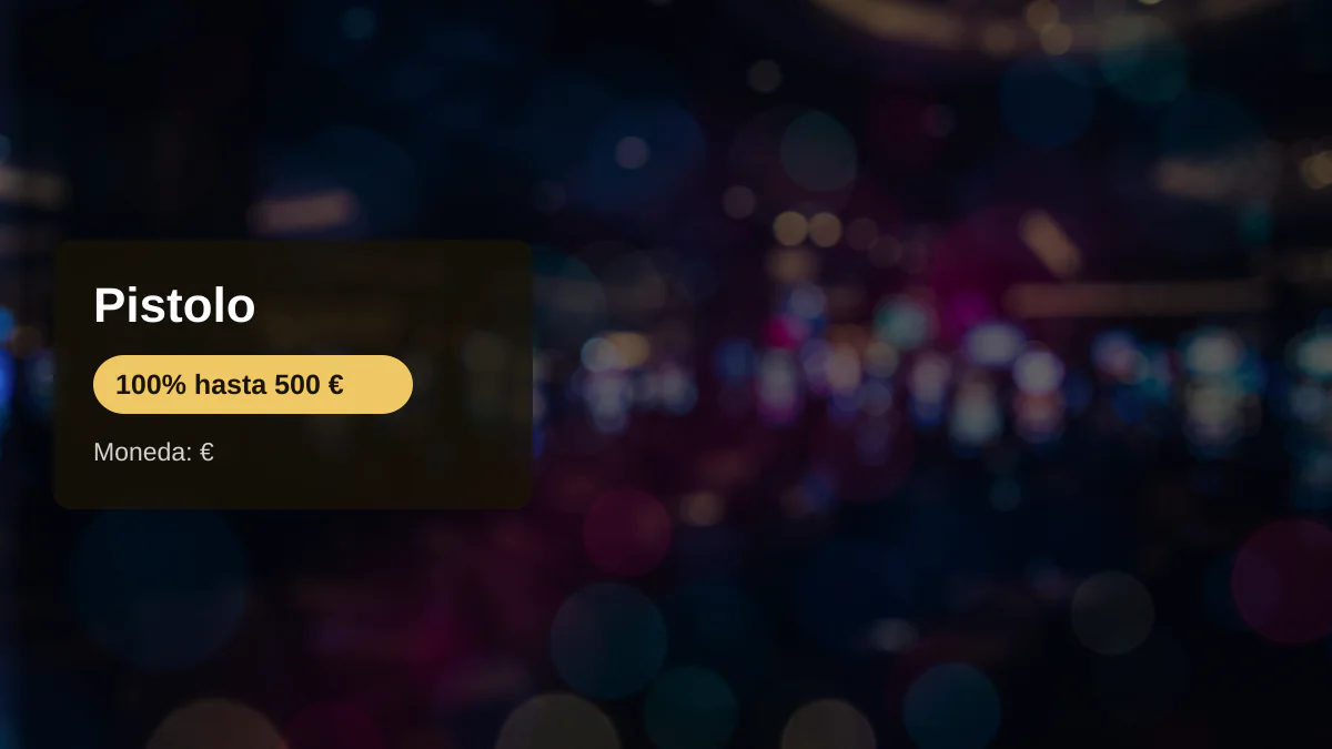 Pistolo casino — bono de bienvenida 100% hasta 500 € + 10 FS, pagos: Visa, Mastercard, Skrill, Neteller, Paysafecard