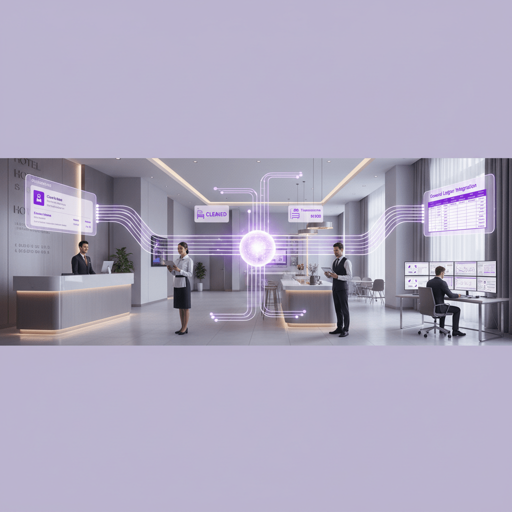 Connected hotel systems and workflow between departments