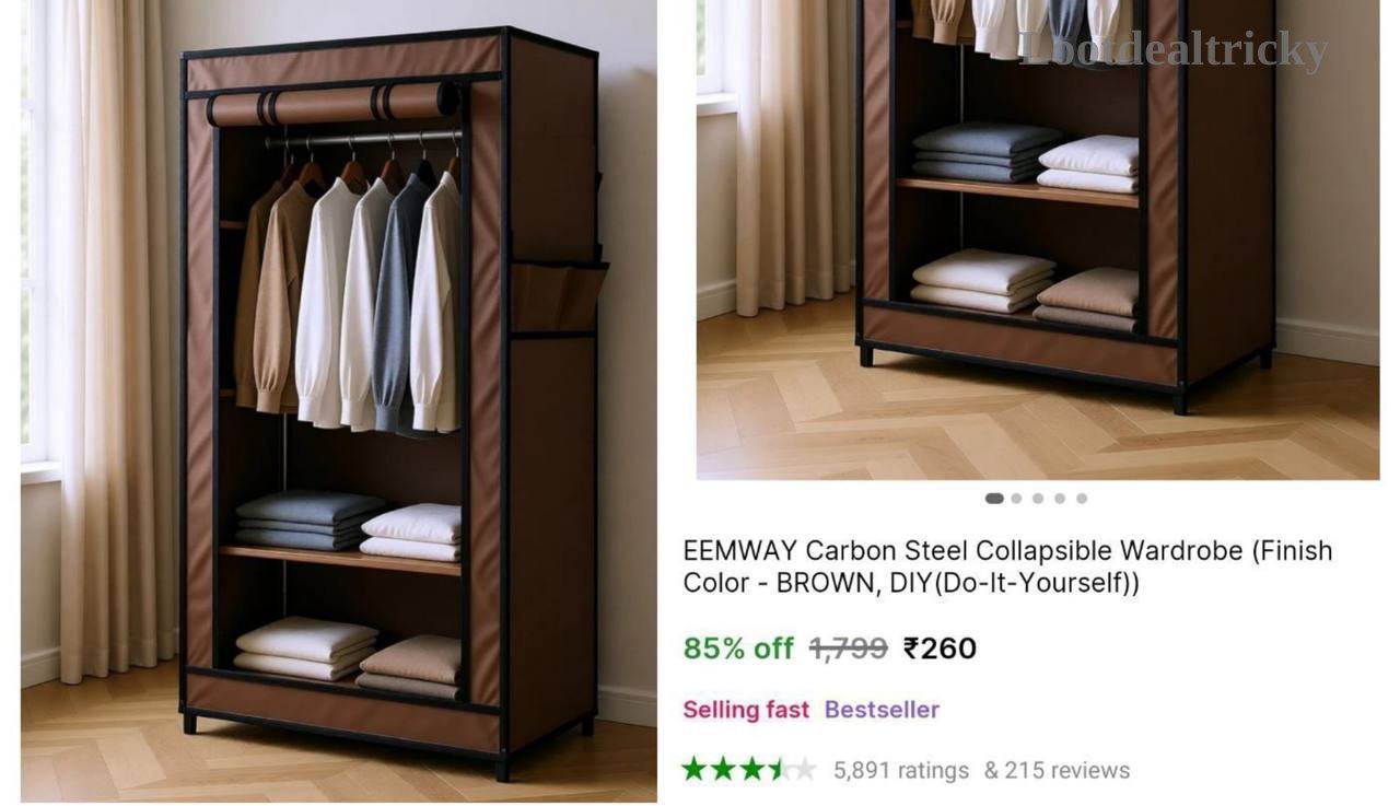 Steel Collapsible Wardrobe – Just ₹260 | Best Deal Steel Collapsible Wardrobe – Just ₹260 | Best Deal