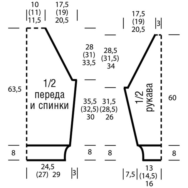 Удлиненный зеленый свитер с аранами2