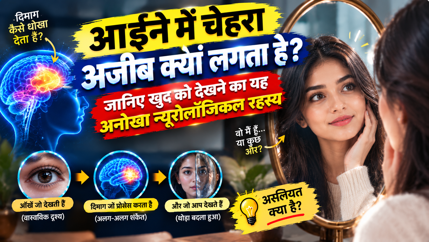 🪞 आईने में चेहरा अजीब क्यों लगता है? इसके पीछे का असली विज्ञान