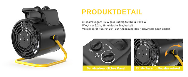 DAHTEC Heizlüfter Produktdetail