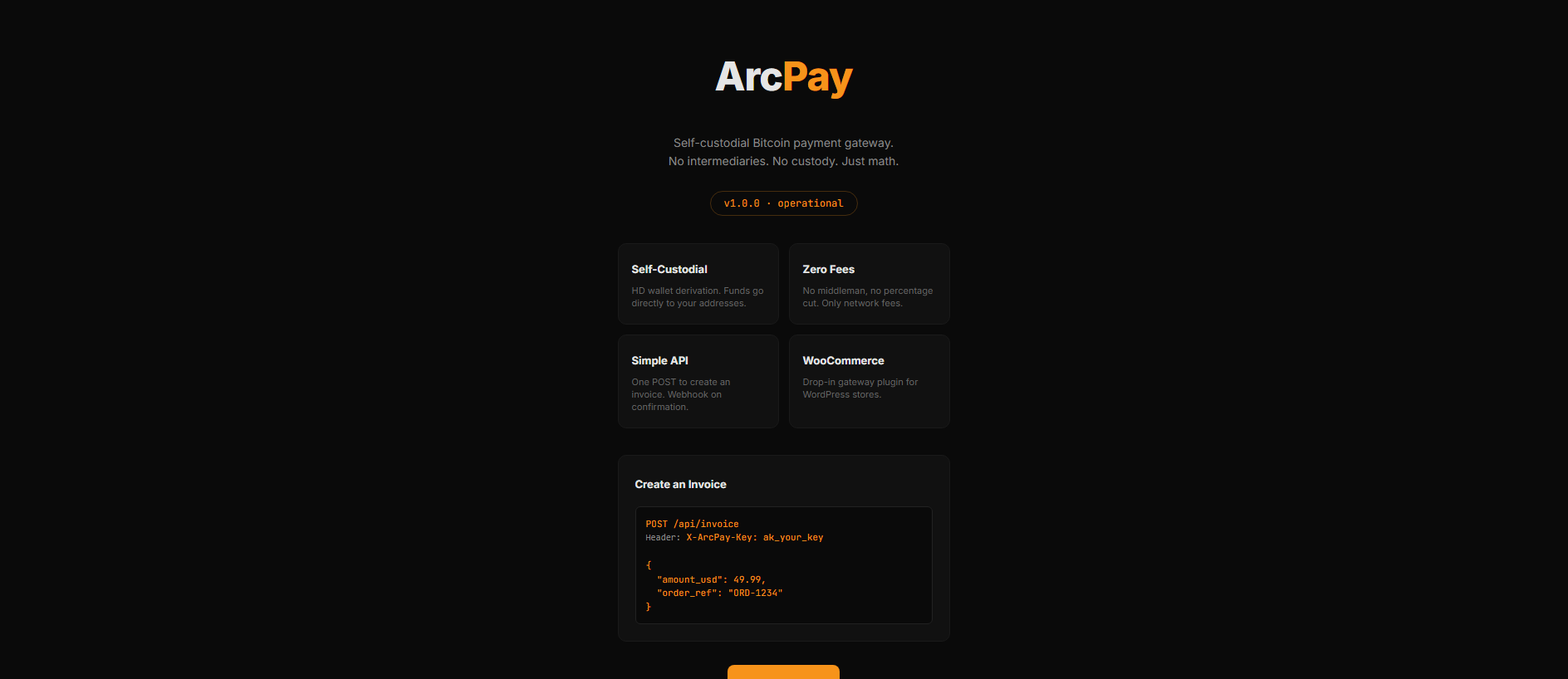 Screenshot of arcpayment.net