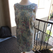 Beaded Jacquard Shift Dress
