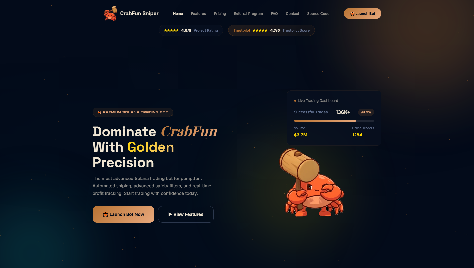 Screenshot of crabfun.app