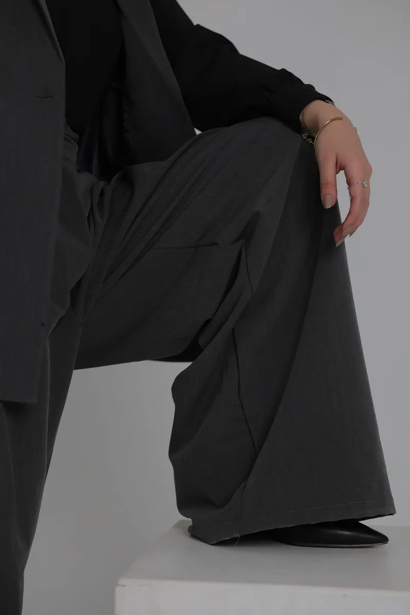 Grey Wide Leg Pants