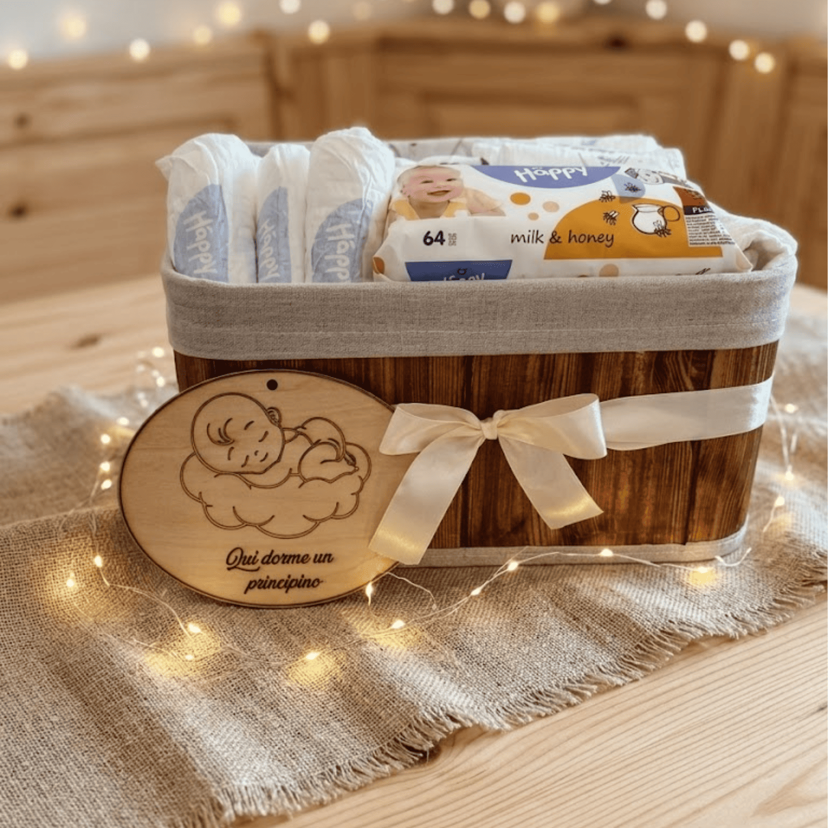 Cesta Nascita M - Nuvola Bianca