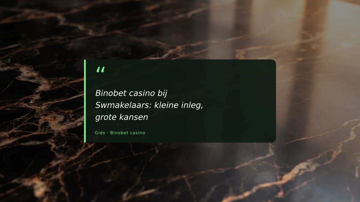 Binobet casino bij Swmakelaars: kleine inleg, grote kansen