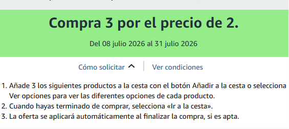 Compra 3 por el precio de 2 en una selección de productos para el cuidado personal 👍
