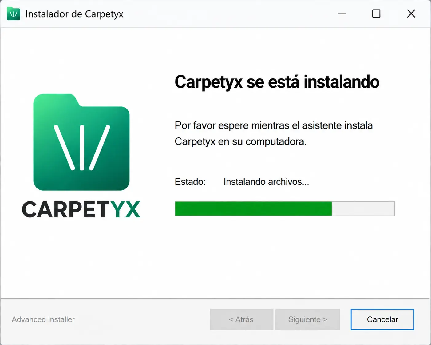 Instalación de Carpetyx en la computadora