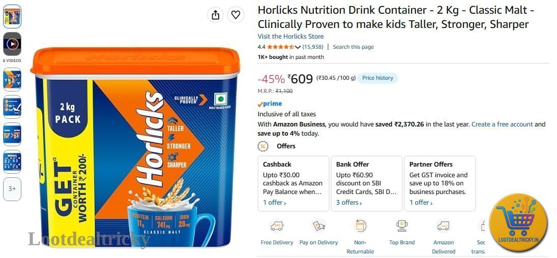 Horlicks Classic Malt – Just ₹609 | Exclusive Sale Discount