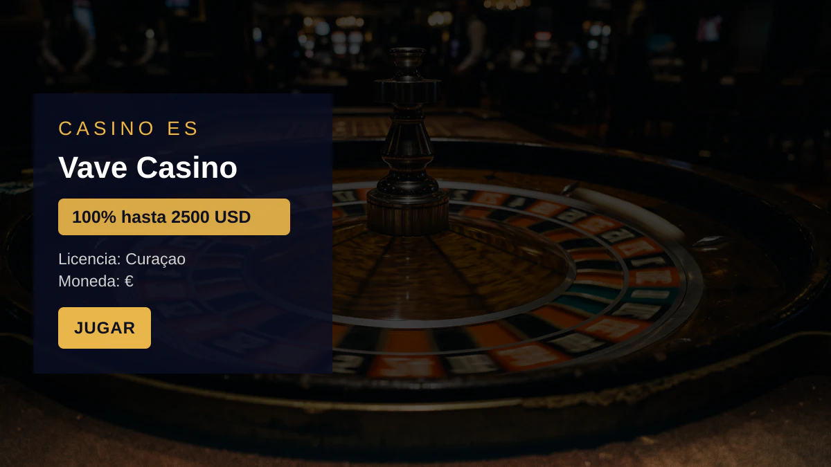 Vave Casino &mdash; bono de bienvenida 100% hasta 2500 USD + 100 FS, pagos: Visa, Mastercard, Giropay, Bitcoin, Ethereum