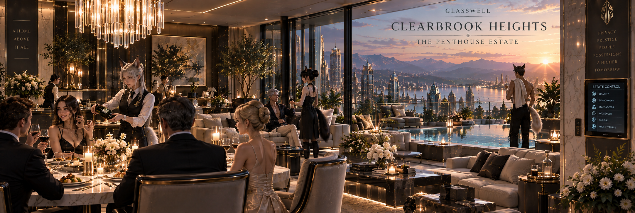 An elite penthouse estate within Clearbrook Heights.