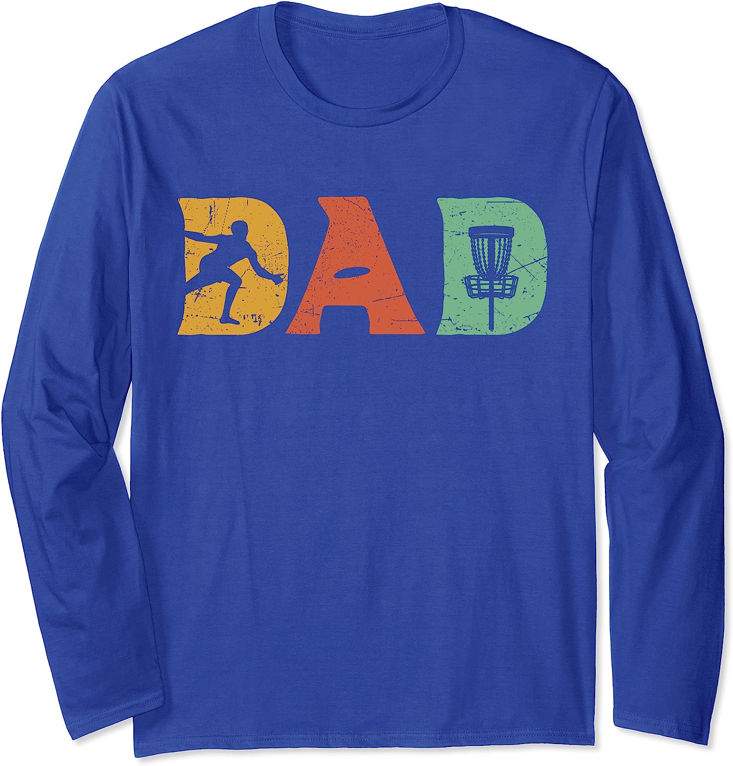 Funny Disc Golf Dad Retro Athlete Fathers Gift Long Sleeve T-Shirt