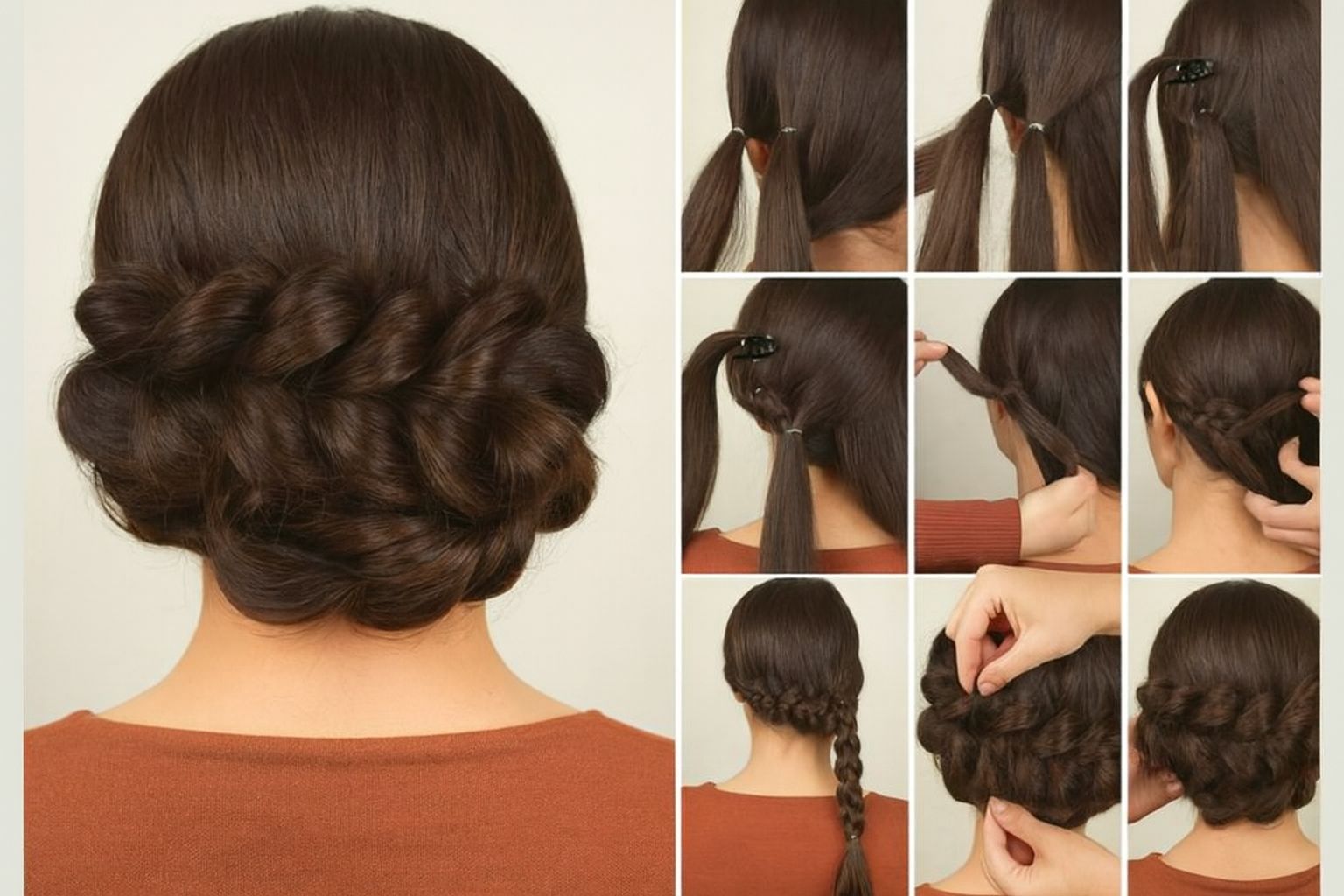 Trenza corona romántica para novias y eventos especiales