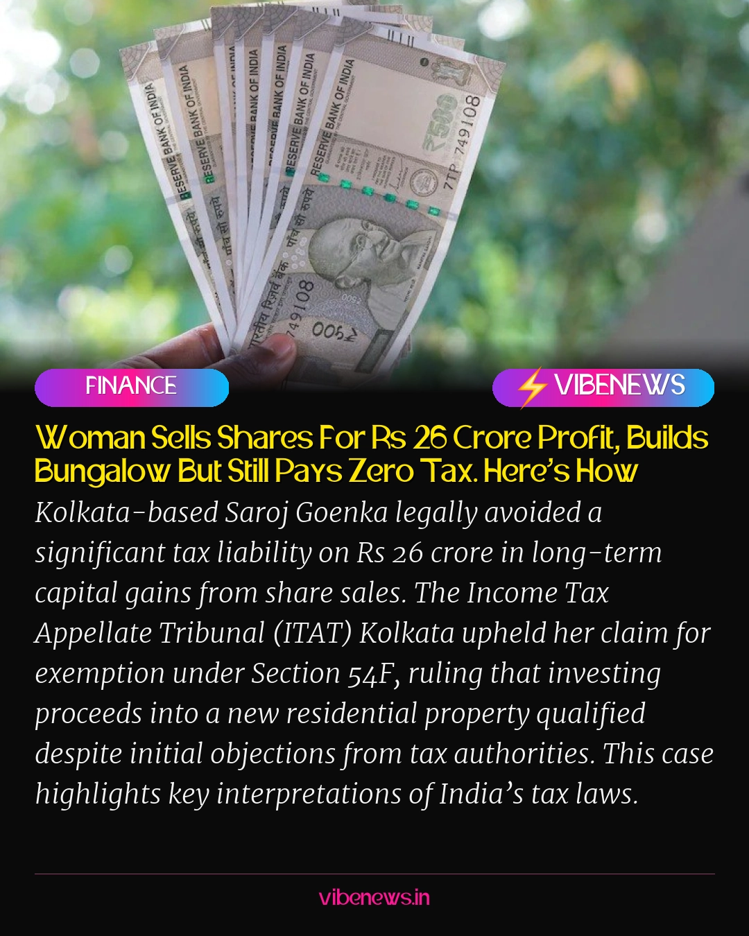 Woman Sells Shares For Rs 26 Crore Profit, Builds Bungalow But Still Pays Zero Tax. Here’s How