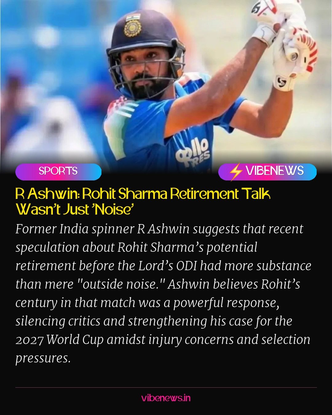 R Ashwin: Rohit Sharma Retirement Talk Wasn’t Just ‘Noise’