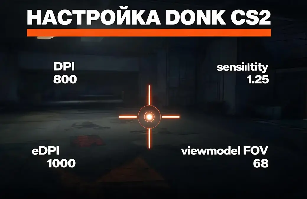 Настройка donk CS2: конфиг, прицел и viewmodel игрока Team Spirit