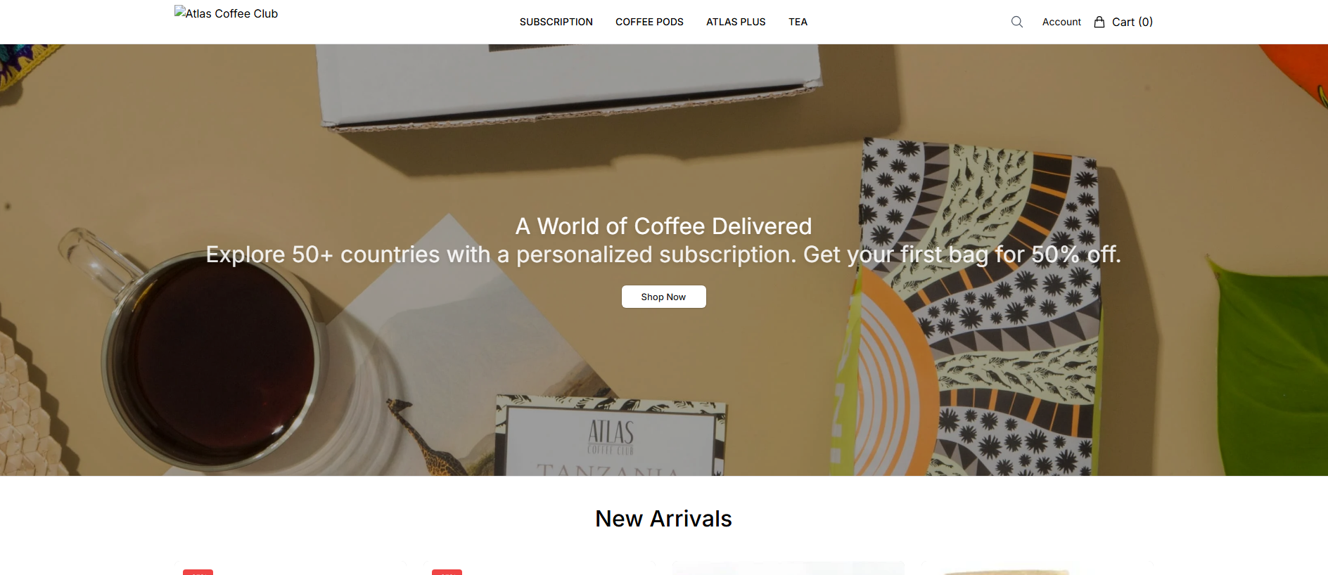 Stored capture of atlascoffeeclubco.shop