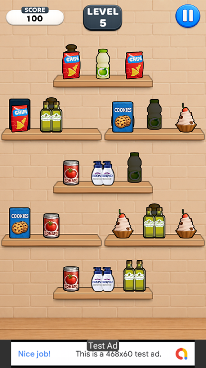 Shelf Sort Match - Android Studio Sorting Puzzle Game with AdMob Ads - 4