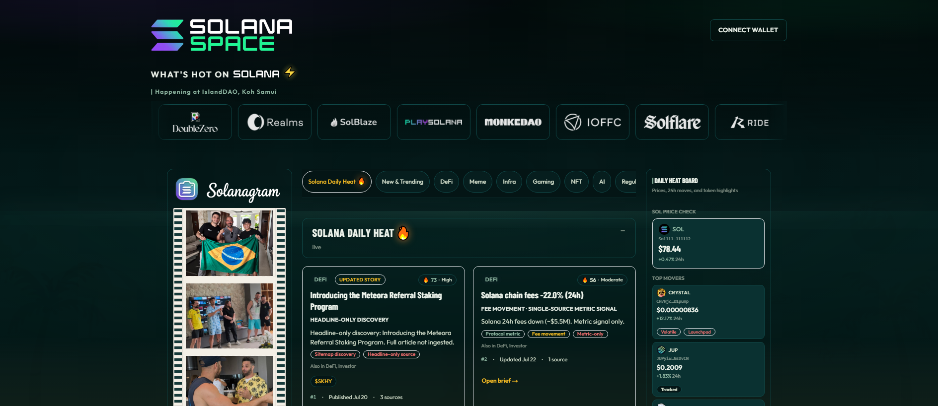 Forensic screenshot of solanaspace.ink showing the phishing page layout