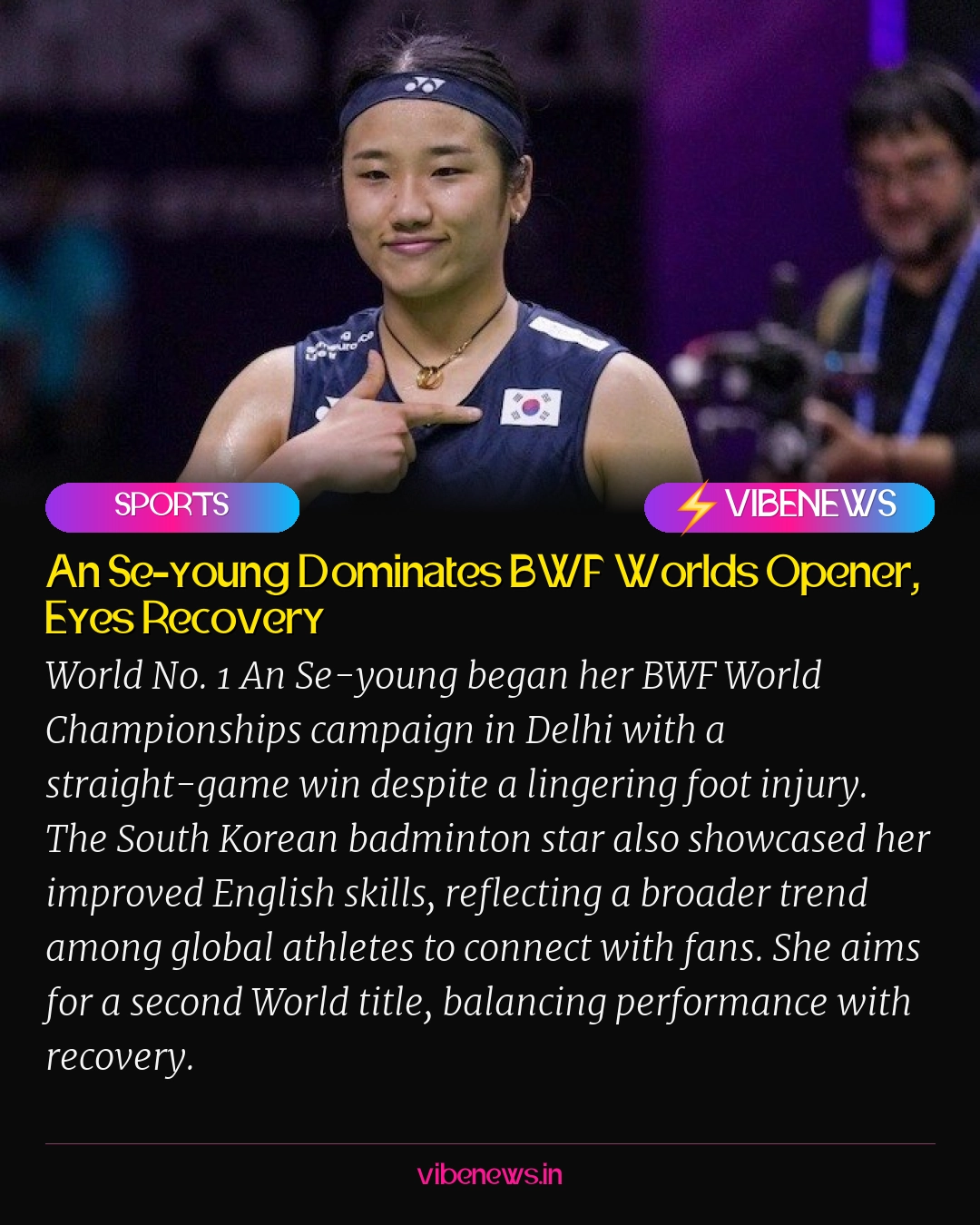 An Se-young Dominates BWF Worlds Opener, Eyes Recovery