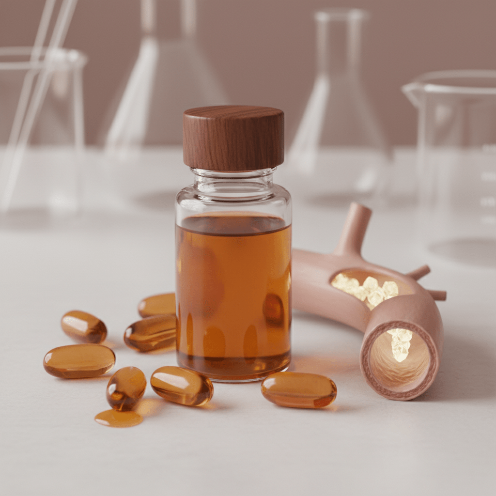 Sea buckthorn oil capsules for cholesterol and blood vessel support