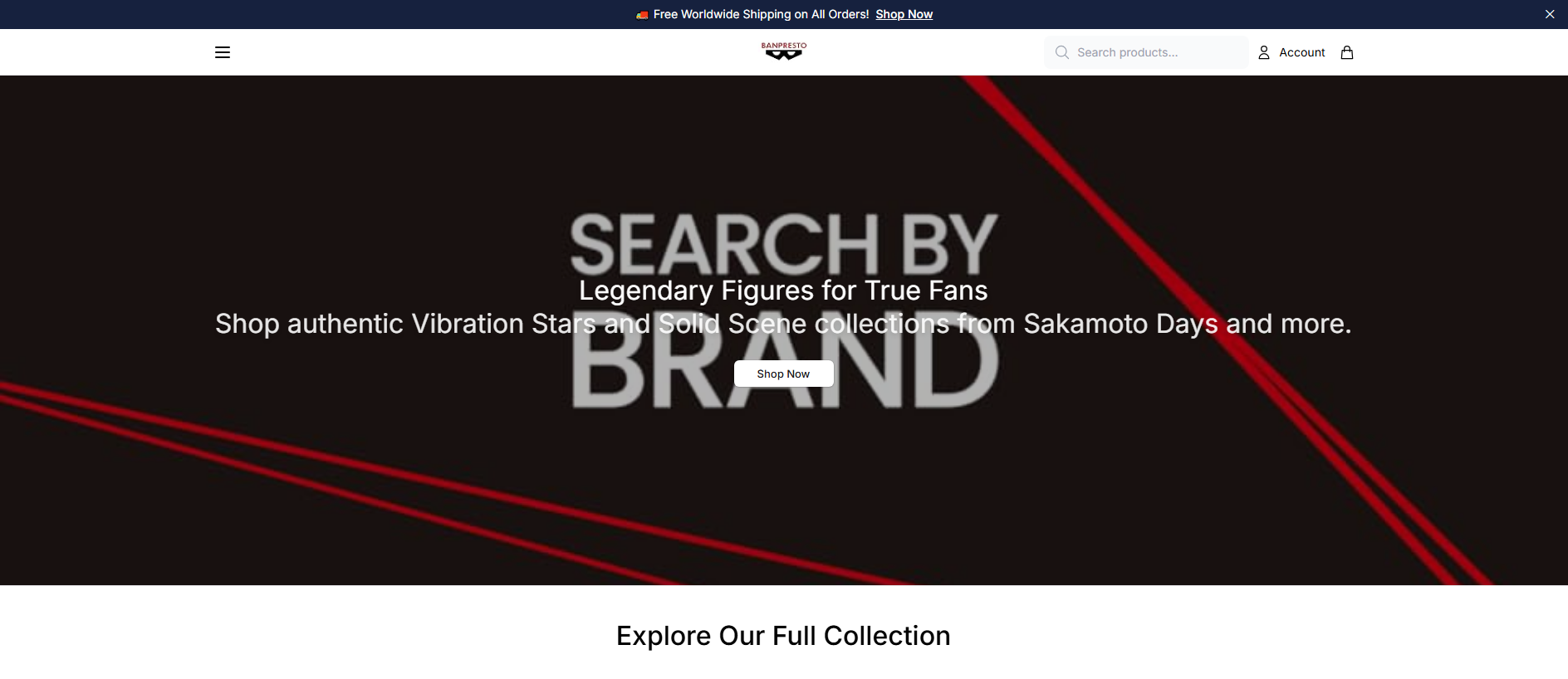 Stored capture of banprestoanime.shop