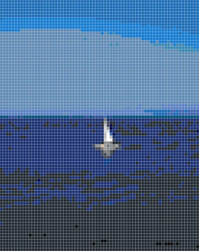Calm Ocean & White Sailboat