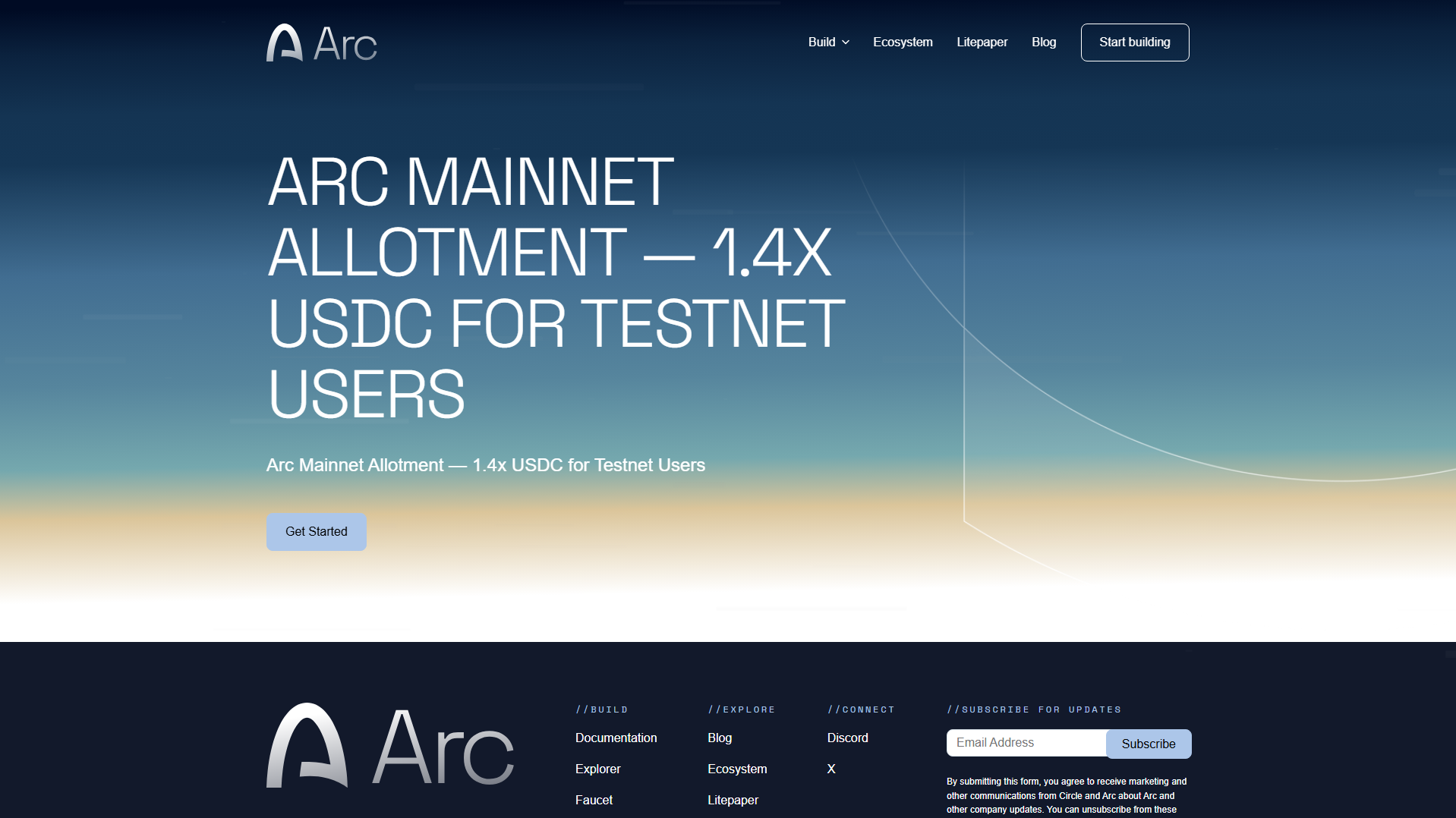 Stored capture of arc-testnet.com