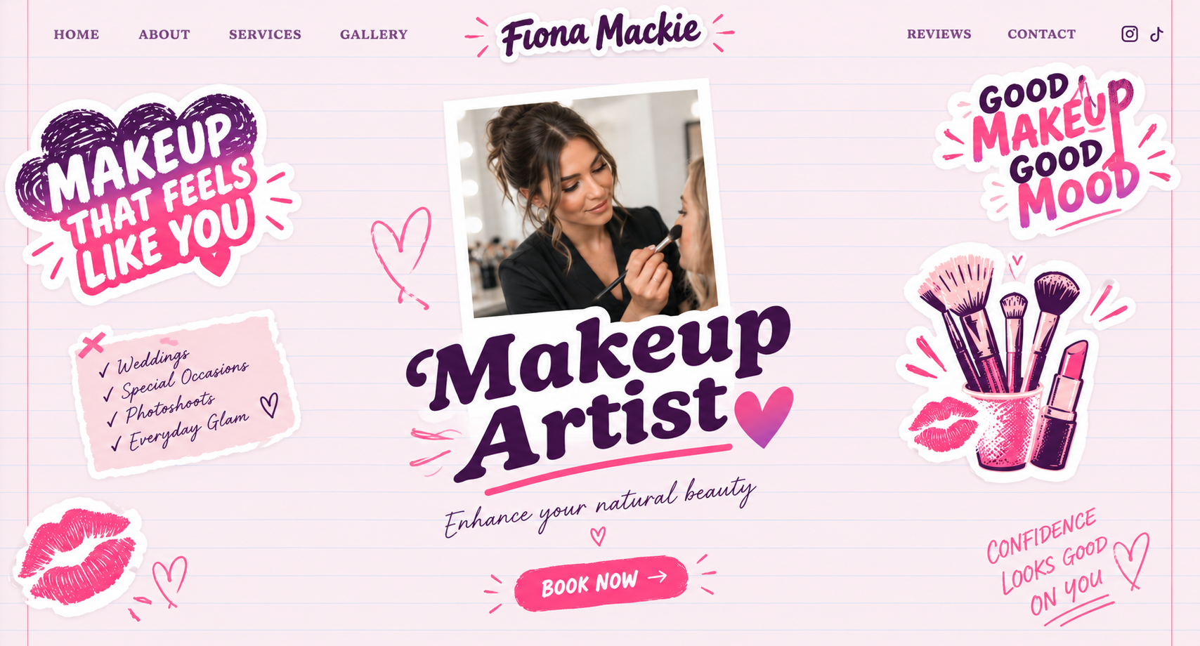 Fiona Mackie - Make up Artist. website design by Websmith.design