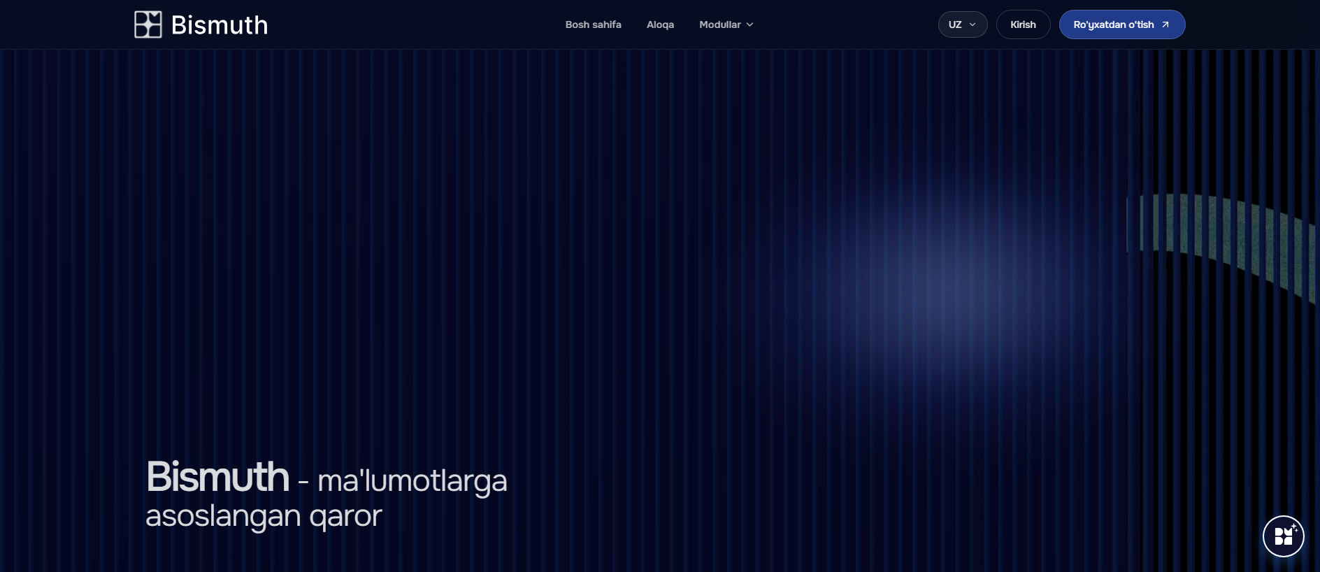 Forensic screenshot of bismuth.uz showing the phishing page layout
