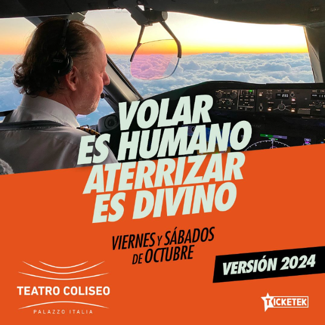 Póster de Enrique Piñeyro: Volar es humano, aterrizar es divino