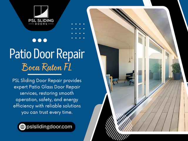 Maybe the door feels slightly heavier than usual. Maybe it makes scraping noises or becomes difficult to lock properly. But over time, these problems can quickly become frustrating — and sometimes even unsafe. That’s one reason searches for patio door repair Boca Raton FL continue increasing as homeowners look for ways to restore smooth operation before damage becomes worse.

Address: Boca Raton, FL
Phone: +15613349229

Read Our Blogs:
https://pslslidingdoor.wixsite.com/pslslidingdoor
https://pslslidingdoorrepair.medium.com
https://pslslidingdoor.brushd.com

More Links:
https://allmyfaves.com/pslslidingdoor
https://www.apsense.com/user/pslslidingdoor
https://www.magcloud.com/user/pslslidingdoor