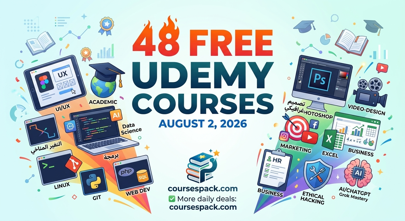 100% OFF Free Udemy Courses Roundup - August 2, 2026
