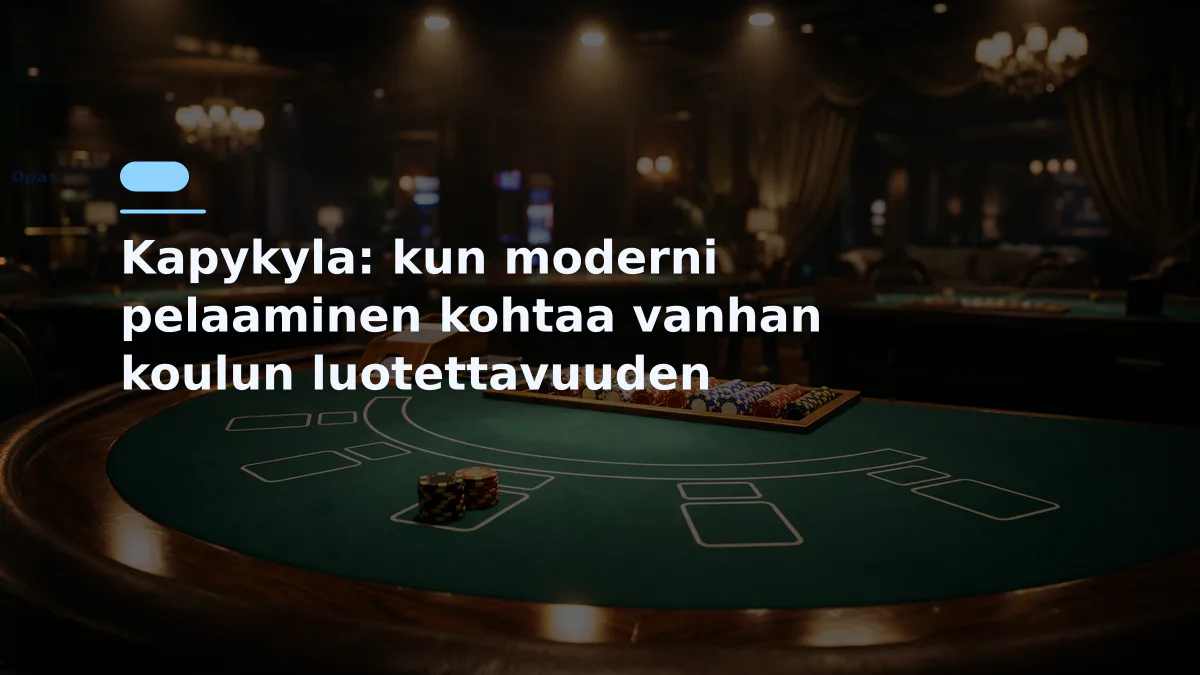 Kapykyla: kun moderni pelaaminen kohtaa vanhan koulun luotettavuuden