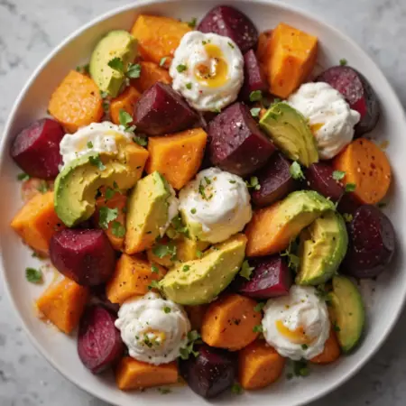 Roasted Beet, Sweet Potato, and Avocado Salad: A Flavorful Combination!
