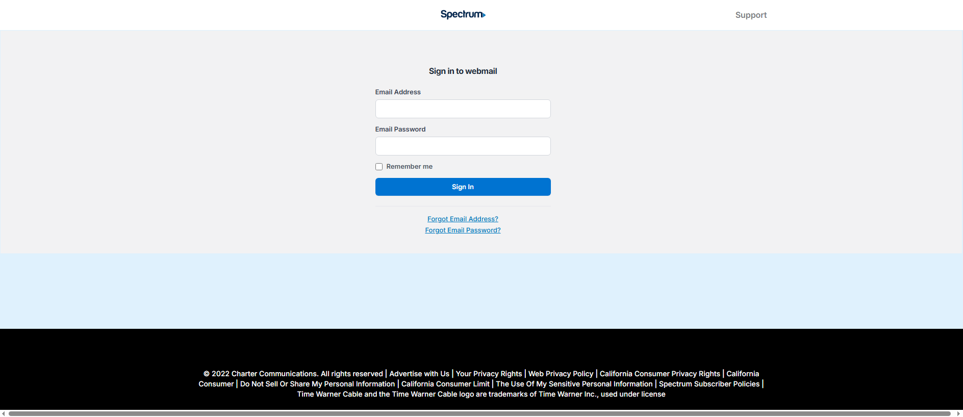 Screenshot of spectrumwebmail22.systeme.io