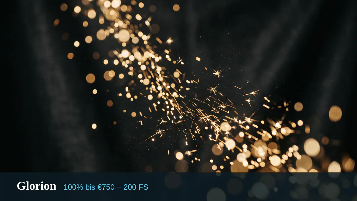 Glorion Casino — Willkommensbonus 100% bis €750 + 200 FS, Zahlungen: Visa, Mastercard, Skrill, Neteller, Sofort