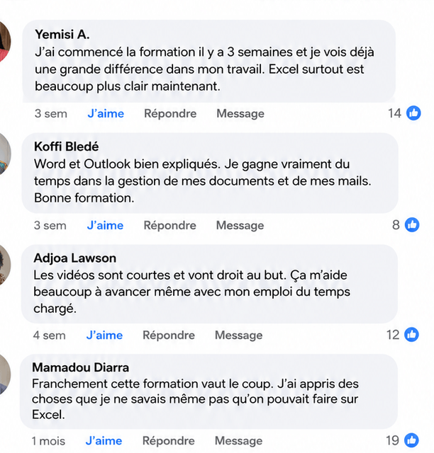 Témoignage d'un apprenant de Bureautique Pro (5)