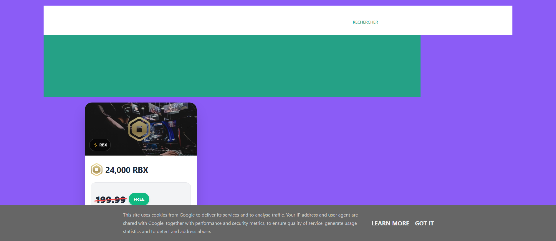 Forensic screenshot of rbxsamir.blogspot.com showing the phishing page layout