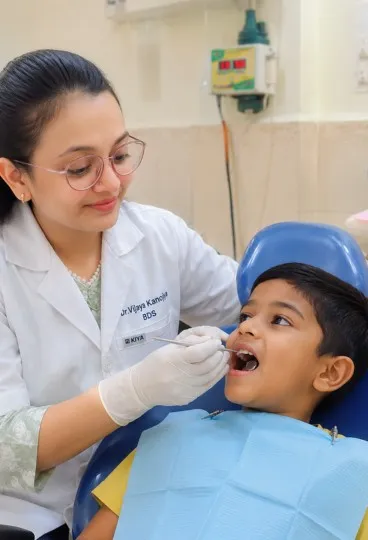 School Child getting Dental Checkup