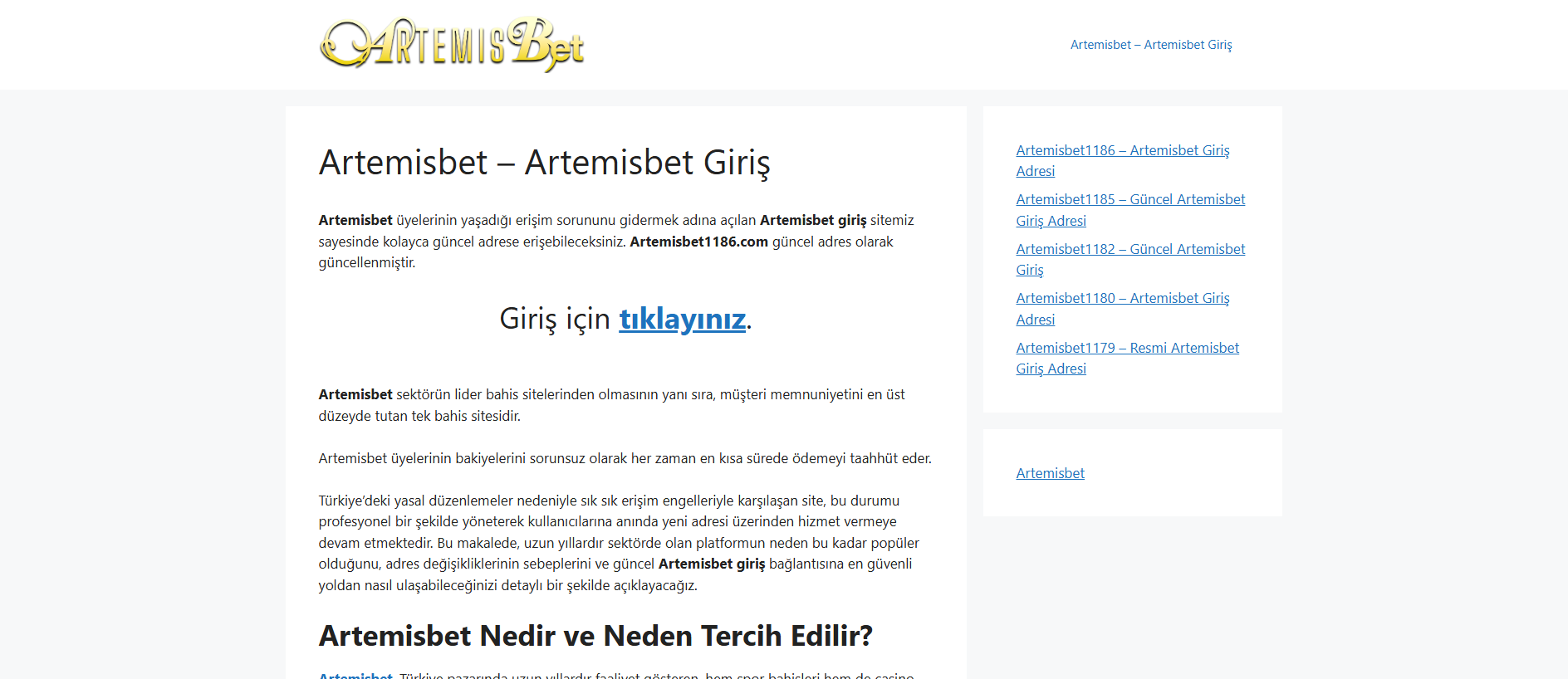 Stored capture of artemisbetgiris.net